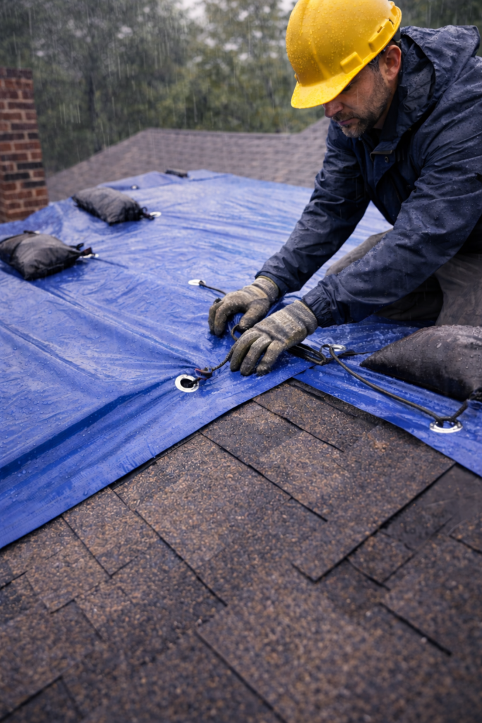 Roof protection measures in place to ensure home safety during severe weather