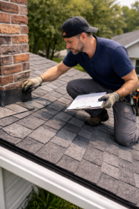 Roof technician performing preventive maintenance to extend roof lifespan
