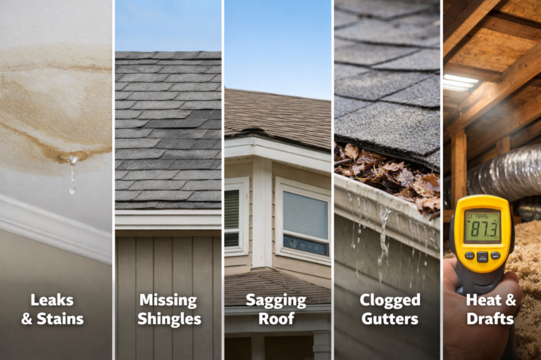 subtle roof damage signs on rental property shingles minor wear missing granules flashing issues and small leaks