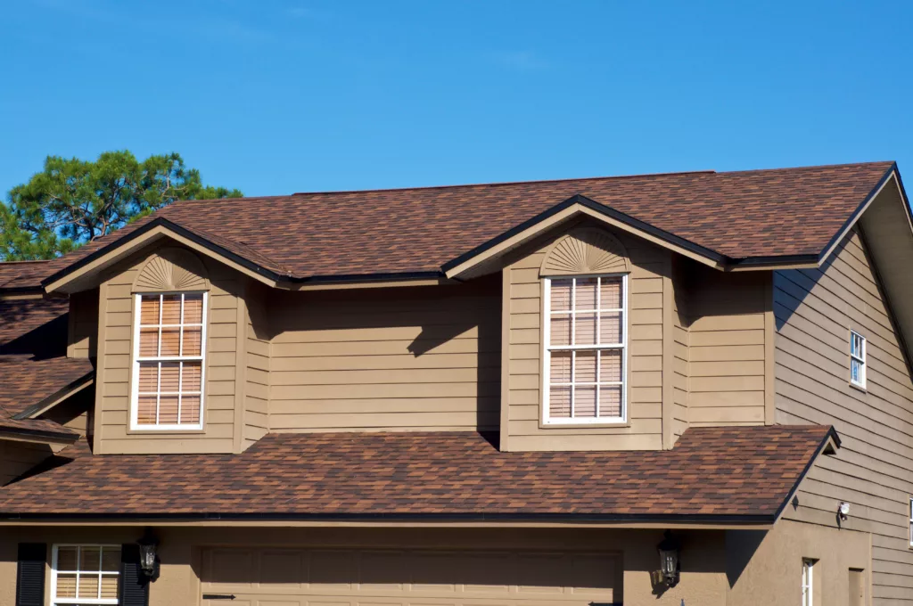 Brown roof on a brown house