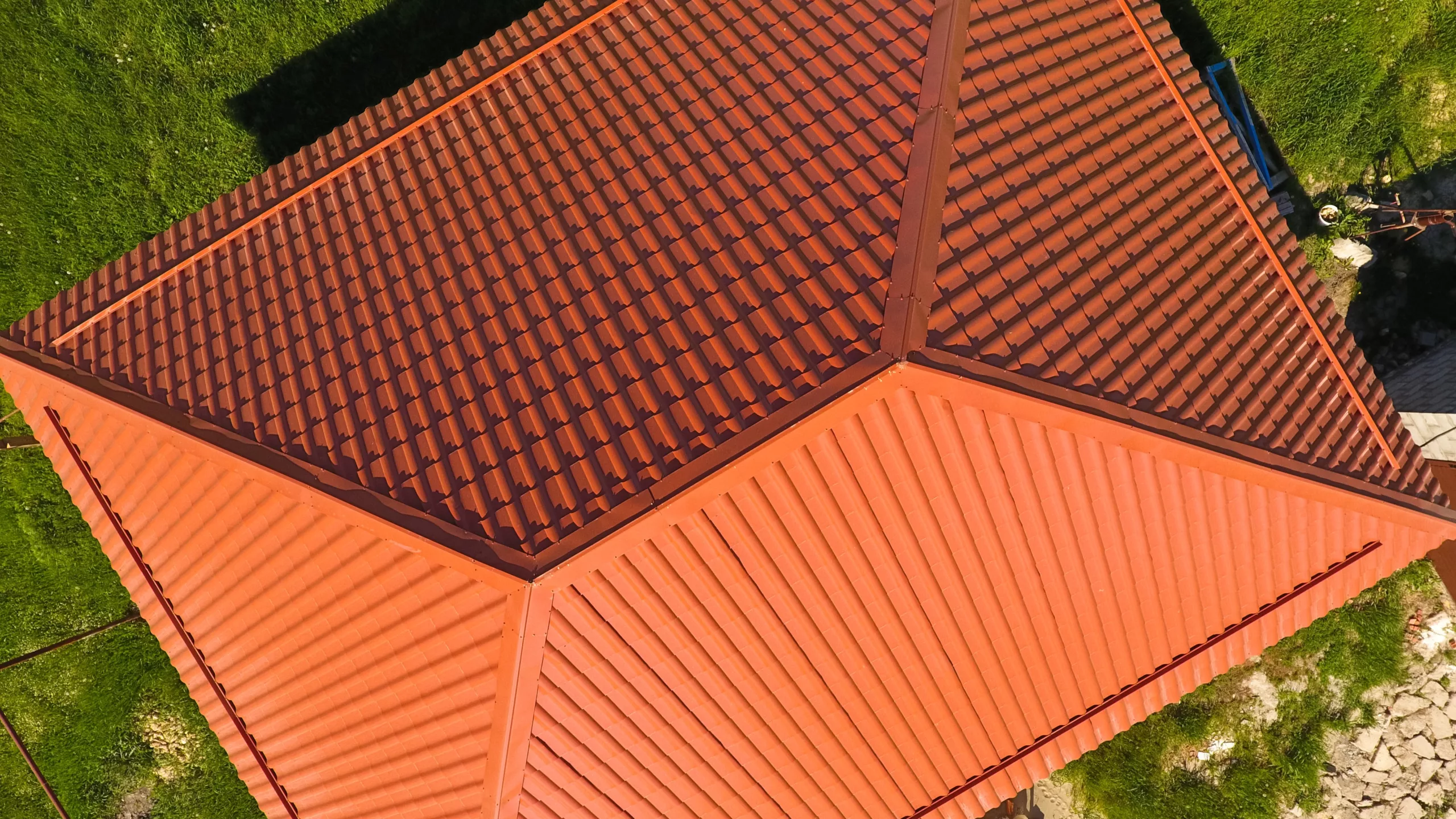 Red tile roof in Marble Falls, TX daylight