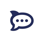 chat bubble icon with three dots representing customer communication and roofing project updates