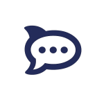 chat bubble icon with three dots representing customer communication and roofing project updates
