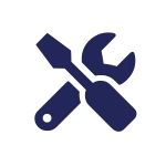 crossed wrench and screwdriver icon representing general contractor and roofing services in Texas