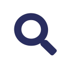 magnifying glass icon representing roof inspection and damage assessment services in Texas