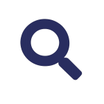 magnifying glass icon representing roof inspection and damage assessment services in Texas