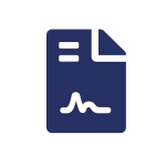 document icon with signature representing roofing warranties and product guarantees in Texas