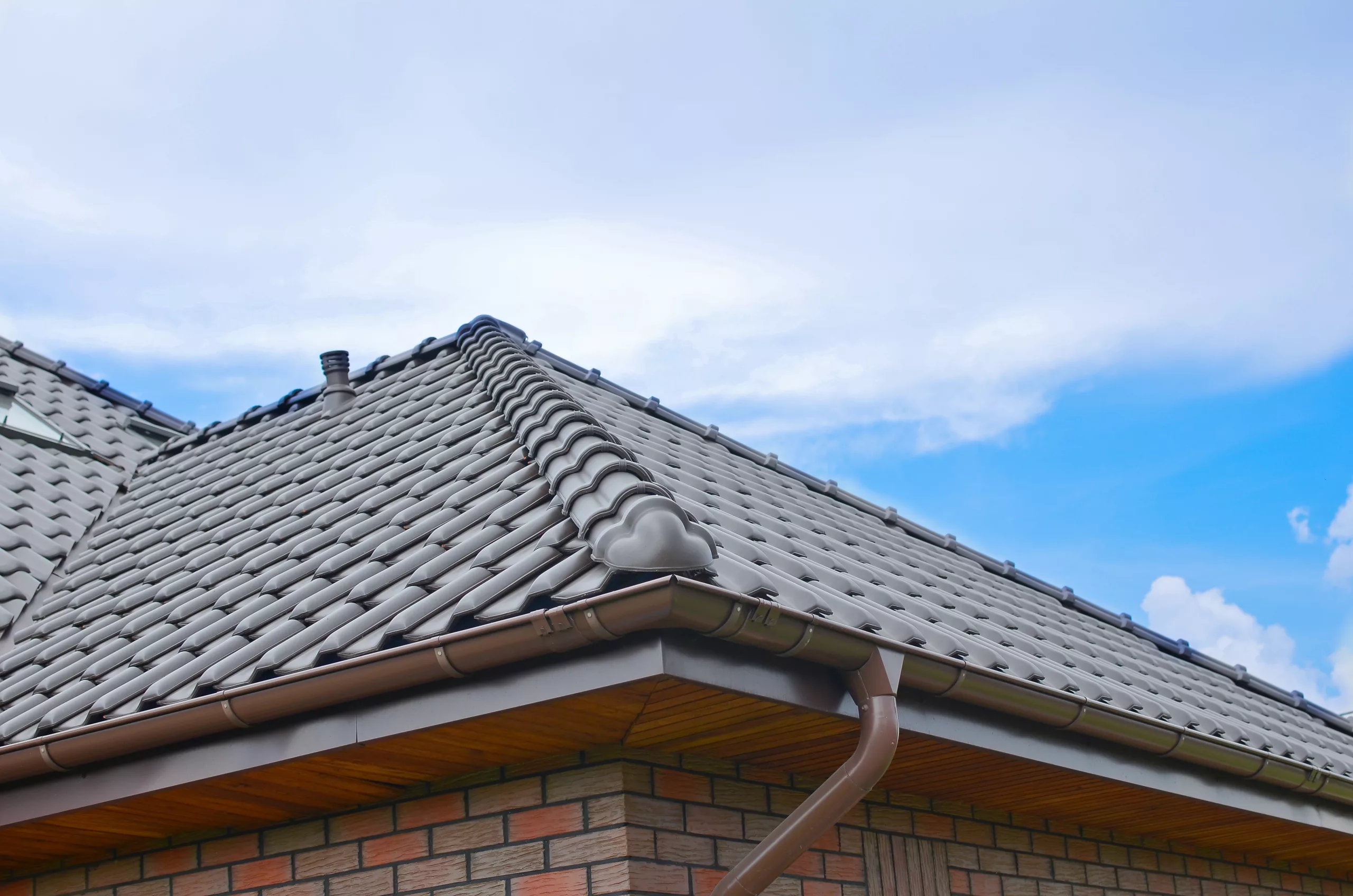 Green tiles on a residential roof