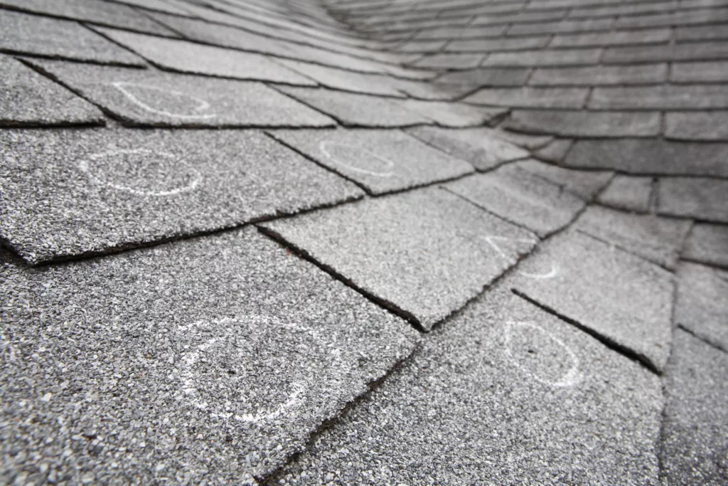 Asphalt shingle roof on a house