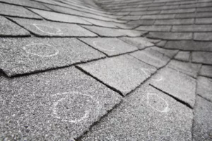 Asphalt shingle roof on a house