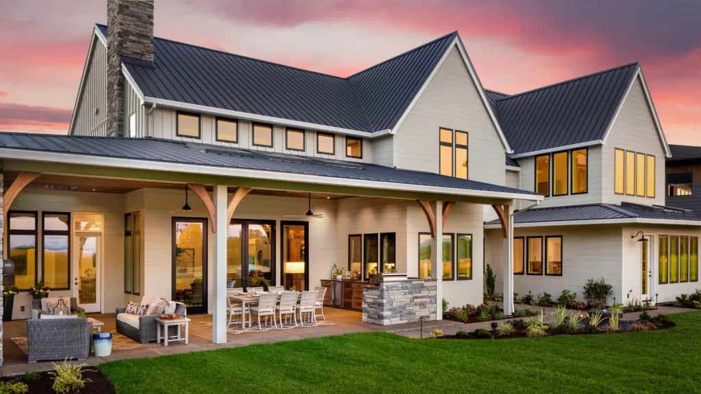 Spacious house with standing seam metal roof